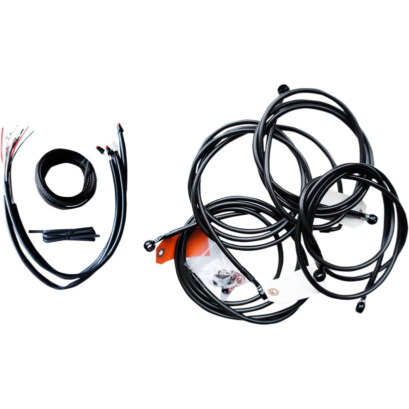 La Choppers Midnight Black  Complete 12"-14" Handlebar Cable Kit 16 FLHT/X ABS
