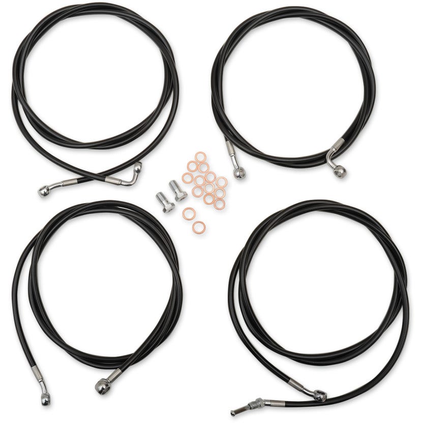 LA Choppers Black Vinyl Standard 15"-17" Extended Cable Kit ABS FLHT/X 17