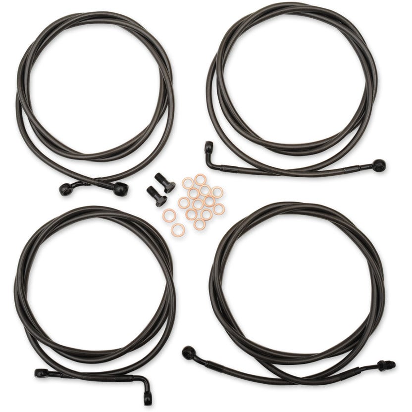 LA Choppers Midnight Black Standard 12"-14" Extended Cable Kit ABS FLHT/X 17