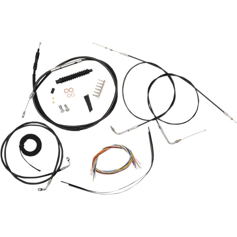 La Choppers Complete Black Vnyl Cable Line 18"-20" Kit Harley 04-06 Sportster