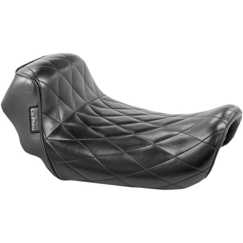 Le Pera Sprocket Solo Black Vinyl Diamond Seat for Harley 06-17 FLD/FXD/FXDWG