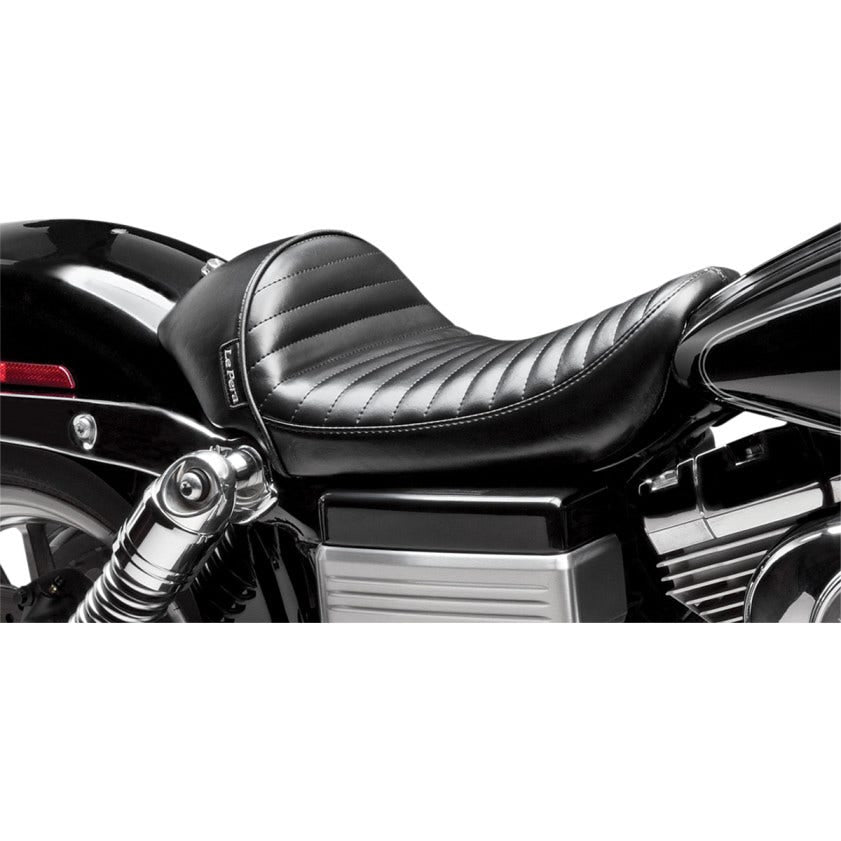 Le Pera LK-421 PT Pleated Stitch Vinyl Stubs Cafe Solo Seat 06-17 Harley Dyna