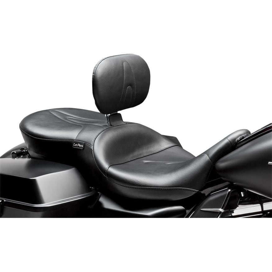 Le Pera LK-767BR Black RT66 2 up Seat w/ Driver Backrest Harley FLH 08-18