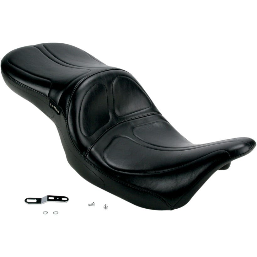 Le Pera LK-957 2 Up Black Maverick Seat 1 Piece Touring Harley FLH 08-23