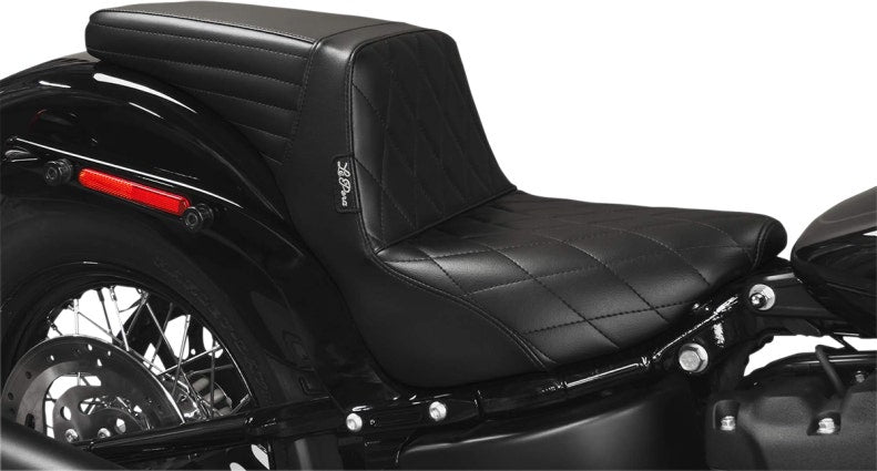 Le Pera LY-590 Black Kickflip 2-UP Seat 18-23 Harley Softail
