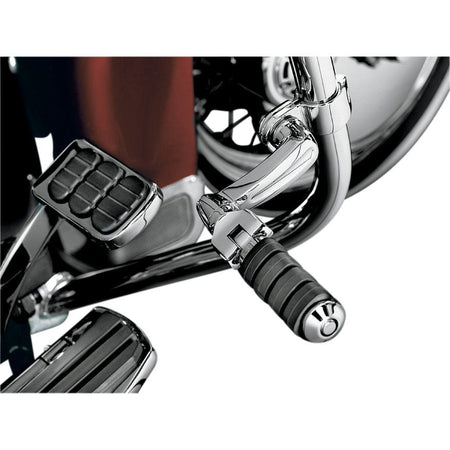 Kuryakyn Chrome Longhorn Offset Footpeg w/ 1.25" Magnum Clamps Highway Mounts
