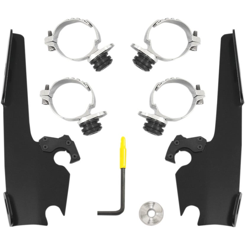 Memphis Shades MEB2016 Black Trigger Lock Mount Batwing Dyna FXDL 14-17