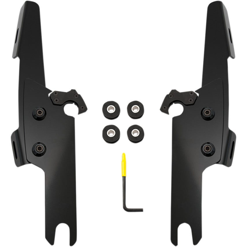 Memphis Shades Black No Tool Trigger-Lock Mounts for Harley Freewheeler FLRT