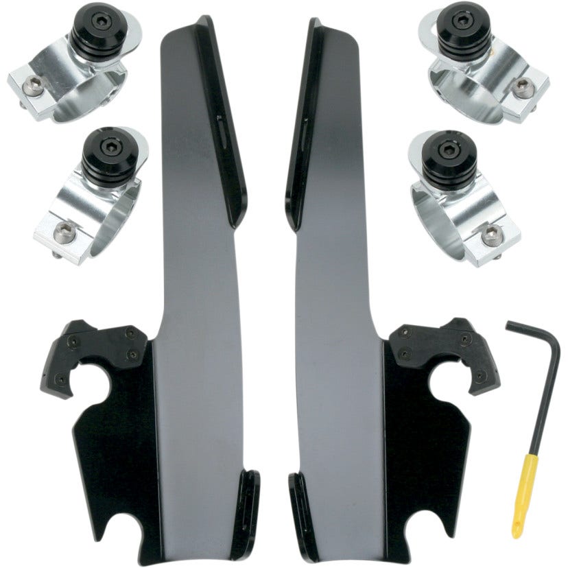 Memphis Shades Black Trigger Lock Mounting Kits Batwing Fairing Harley FXD XL