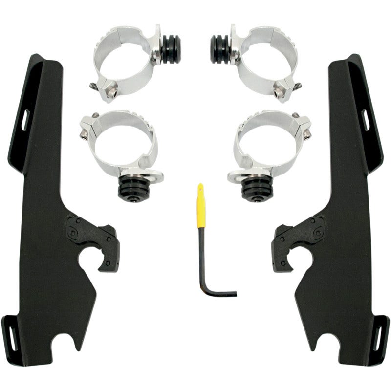 Memphis Shades Black Trigger Lock Mount Batwing Fats Slims FXSB FXDWG FXDF