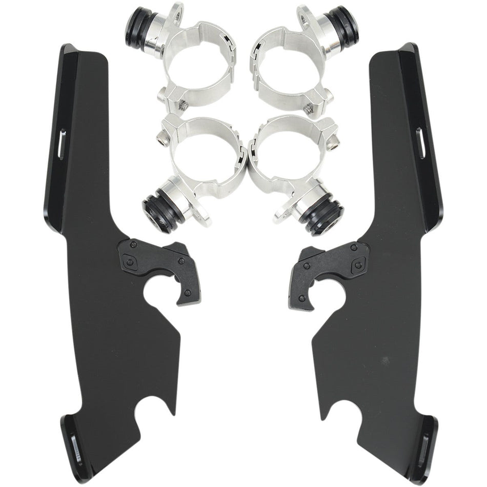 Memphis Shades Black Trigger-Lock Mount Batwing Fairing Yamaha V-Star Custom