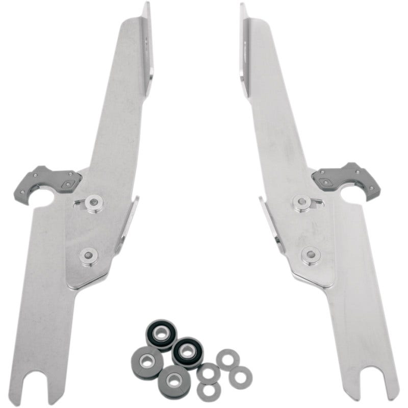 Memphis Shades MEK1913 Polished No Tool Trigger Lock Mount Batwing Harley FLHR
