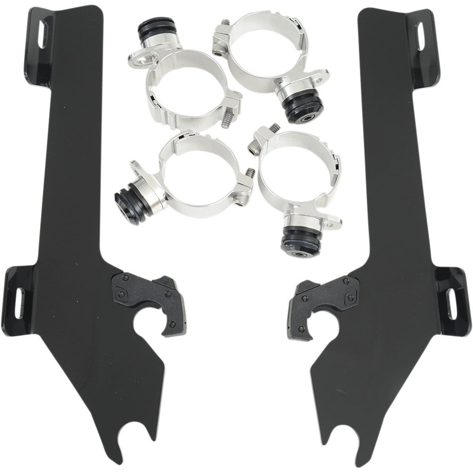 Memphis Shades MEK1954 Black Trigger-Lock Mount Batwing Fairing Yamaha Raider