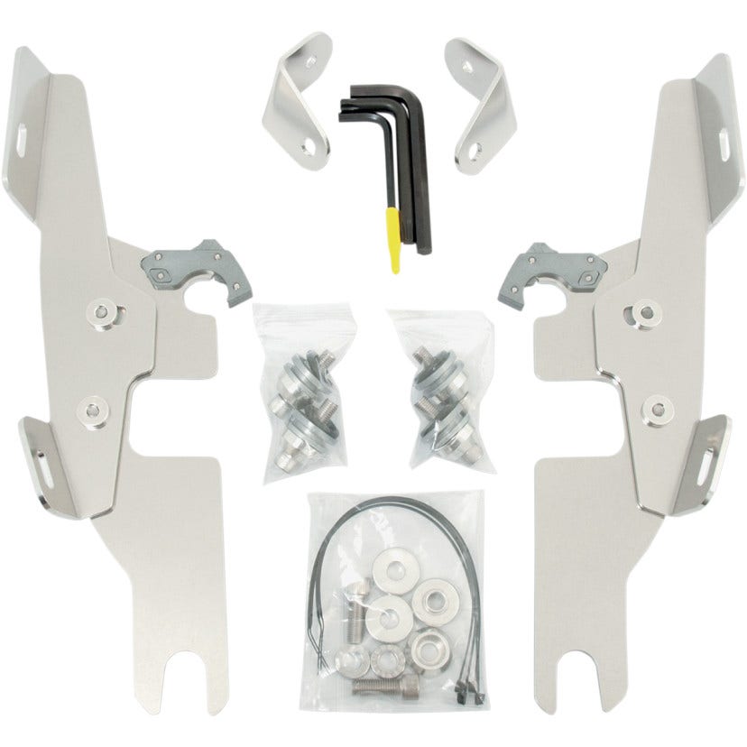 Memphis Shades Polished Trigger-Lock Mount for Batwing Fairing Harley Dyna FLD