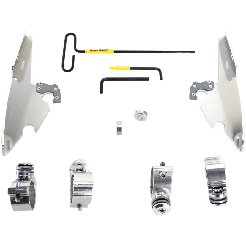 Memphis Shades MEK2008 Polished Trigger-Lock Mount Batwing Fairing Harley 1200C