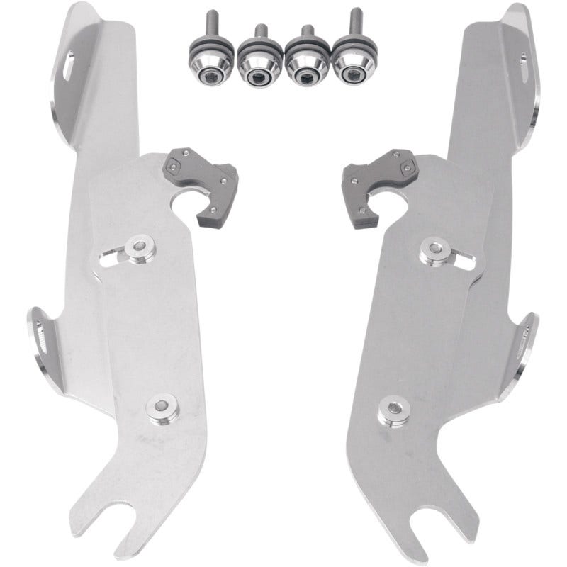 Memphis Shades MEM8971 Polished Trigger Lock Mount Batwing Fats Slims Harley FLS