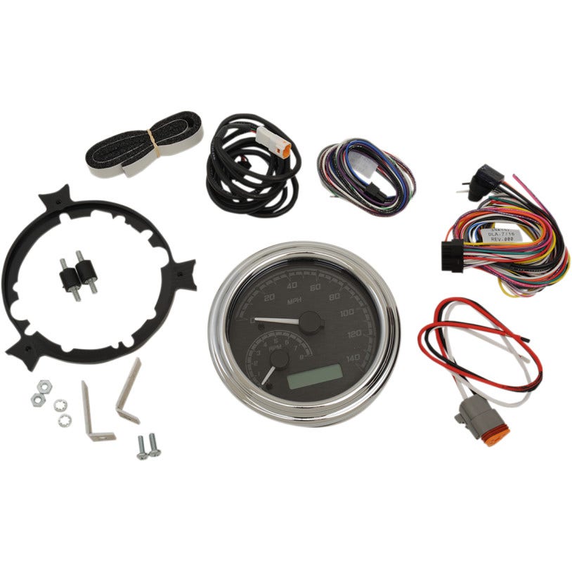 Dakota Digital MVX-2002-KG-C Black/Gray & Chrome MVX Gauge Speedo Tach HD 96-03
