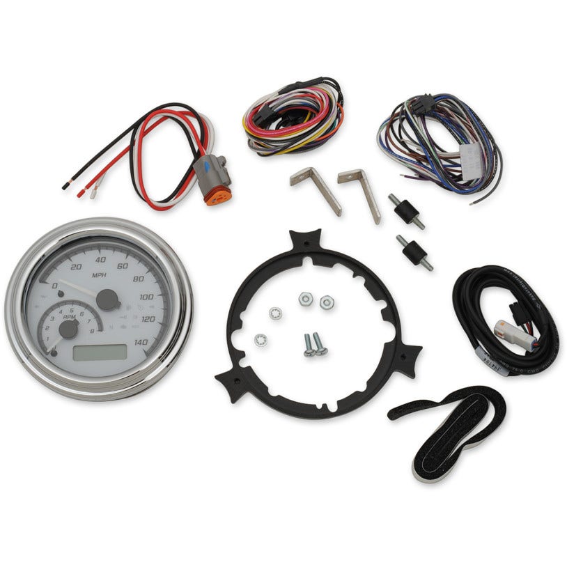 Dakota Digital MVX-2002-WG-C White/Gray & Chrome MVX Gauge Speedo Tach HD 96-03