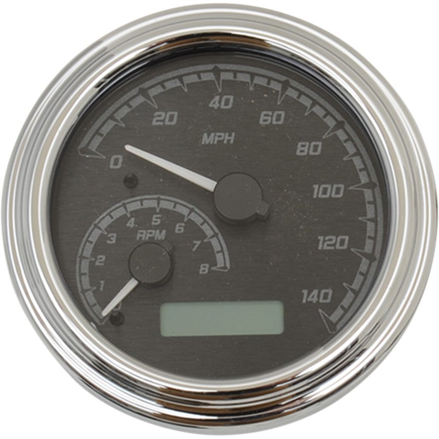 Dakota Digital MVX-2004-KG-C Black/Gray & Chrome MVX FatBob 4 1/2 Gauge Harley