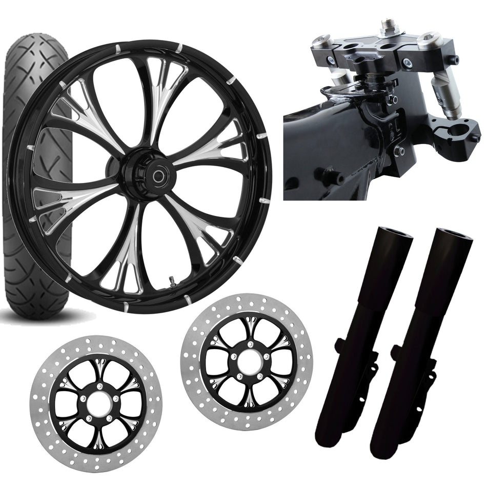 RC 26 Majestic Eclipse Wheel Tire Neck Rake Front End Package Harley Dual Disc