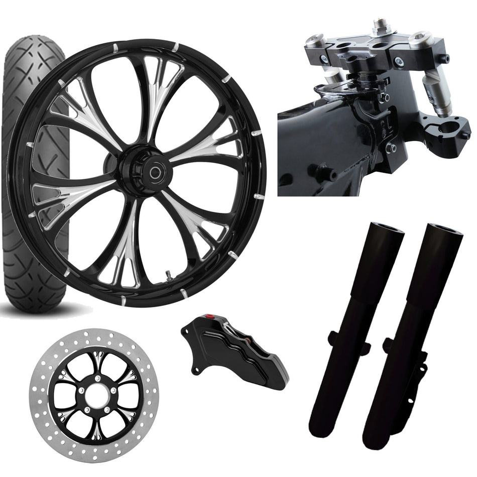 RC 26 Majestic Eclipse Wheel Tire Neck Rake Front End Package Harley Single Side