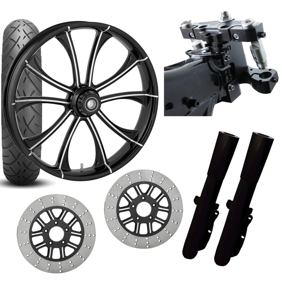 RC 26 Maverick Eclipse Wheel Tire Neck Rake Front End Package Harley Dual Disc