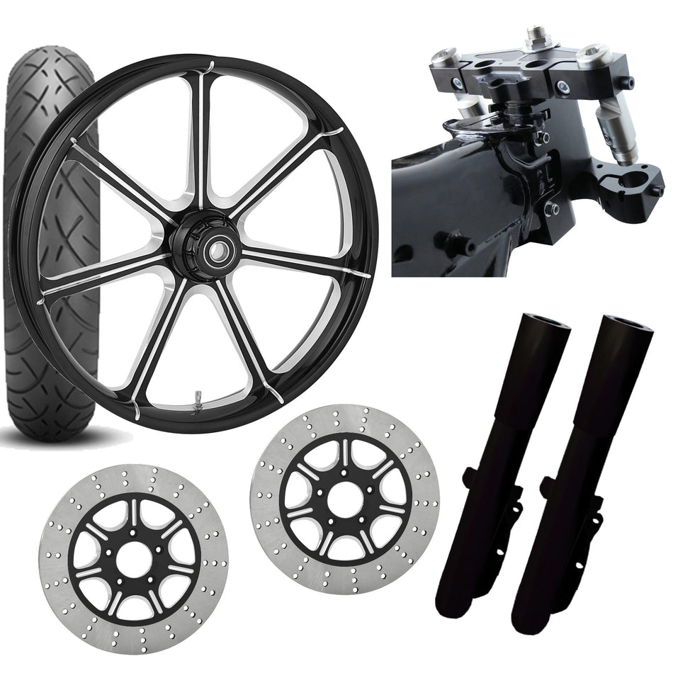 RC 26 Mission Eclipse Wheel Tire Neck Rake Front End Package Harley Dual Disc