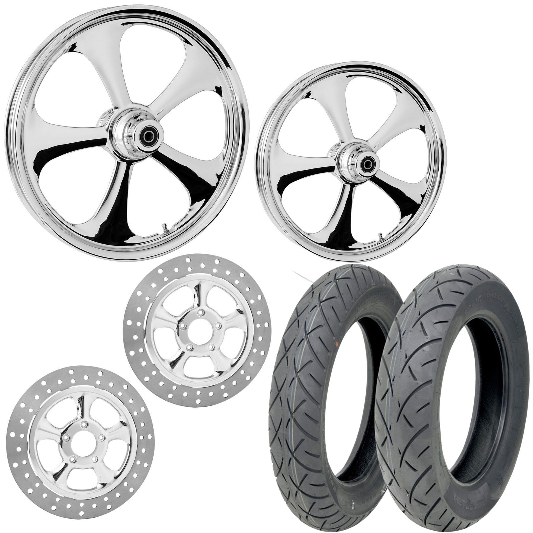 RC Components 21/18 Front Rear Wheel Package Set Tires Rotors