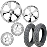 RC Components 21/18 Front Rear Wheel Package Set Tires Rotors Harley FLH/T