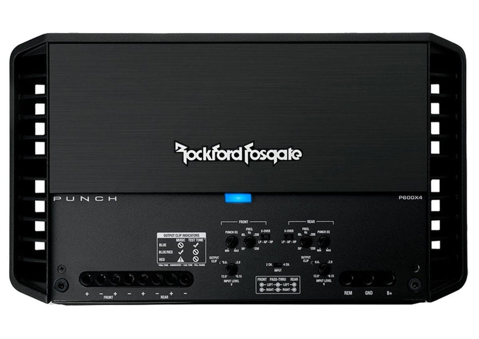 Rockford Fosgate P600X4 Punch 400 Watt 2 Ch. Full Range Car Stereo Amplifier