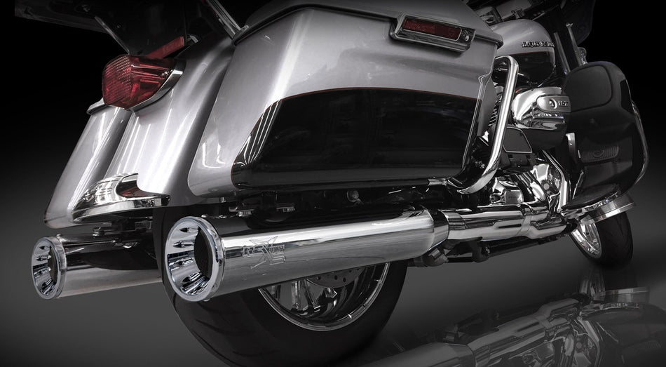 RC Components RCX 4.5 Chrome Slip On Mufflers Harley 2017 Torx Chrome Tips