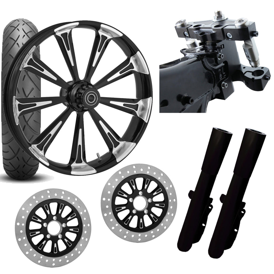 RC 26 Raider Eclipse Wheel Tire Neck Rake Front End Package Harley Dual Disc