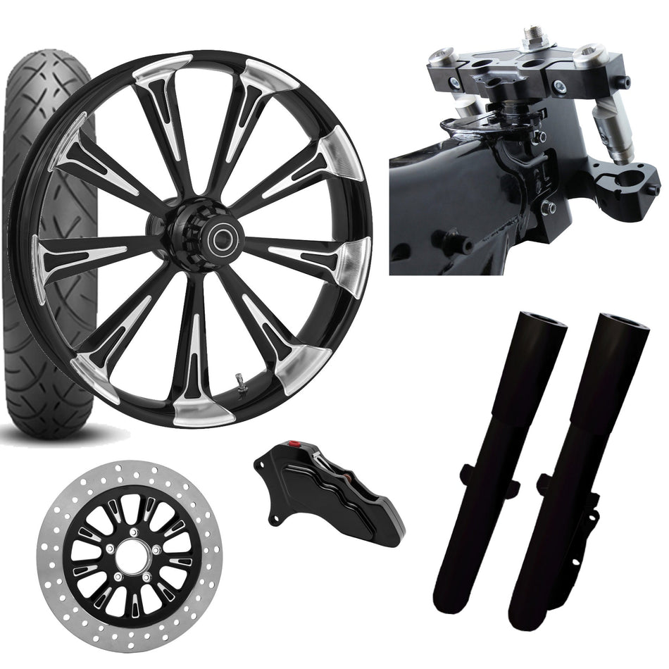 RC 26 Raider Eclipse Wheel Tire Neck Rake Front End Package Harley Single Side