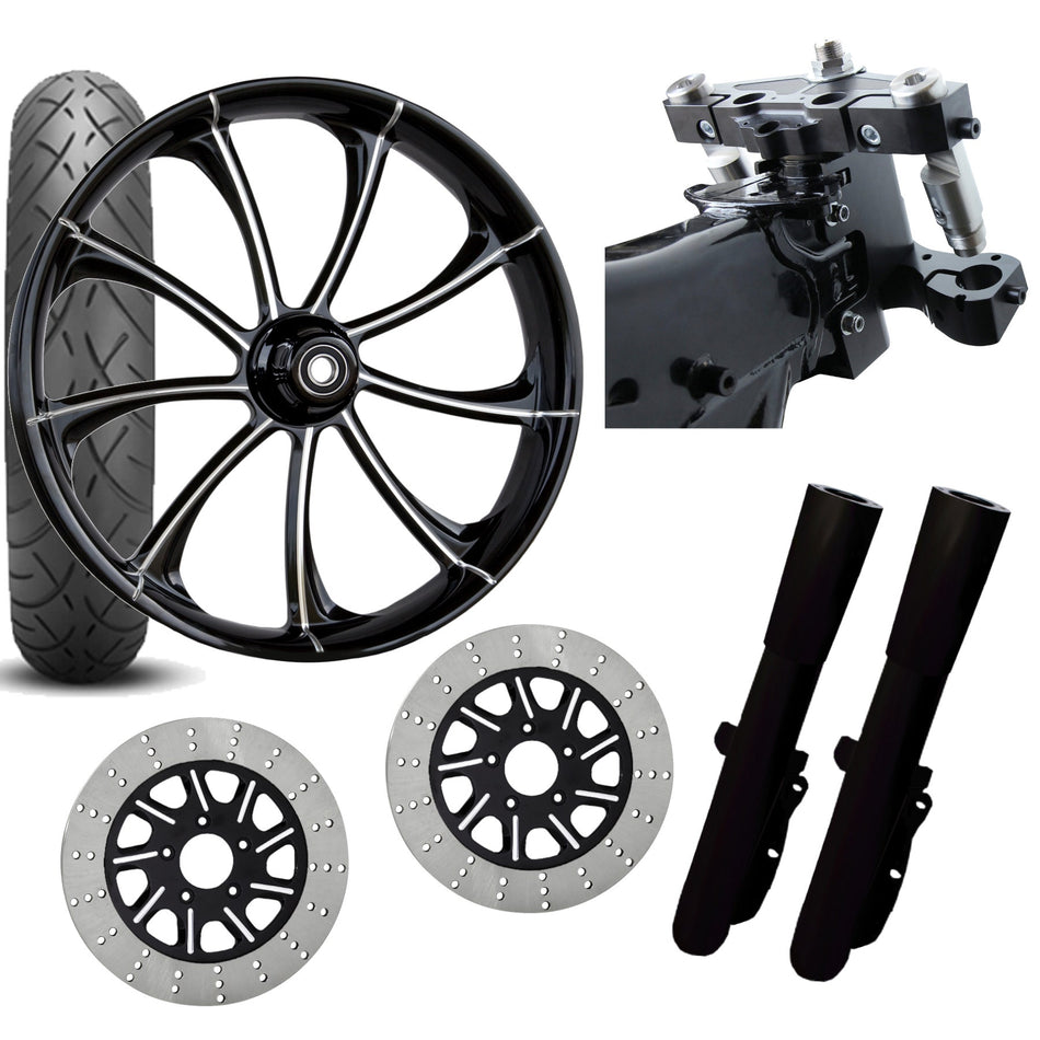 RC 26 Revolt Eclipse Wheel Tire Neck Rake Front End Package Harley Dual Disc