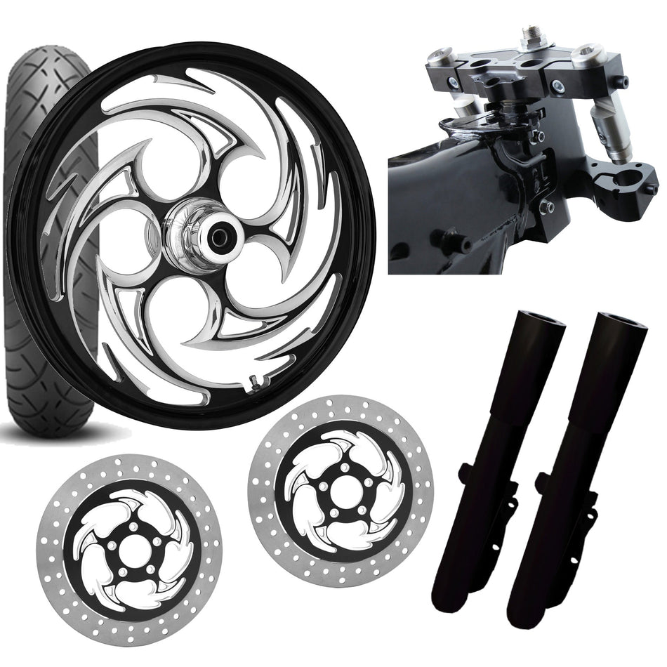 RC 26 Savage Eclipse Wheel Tire Neck Rake Front End Package Harley Dual Disc