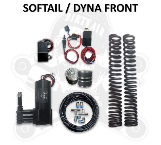Dirty Air Front Basic Air Ride Kit for Harley Softail or Dyna