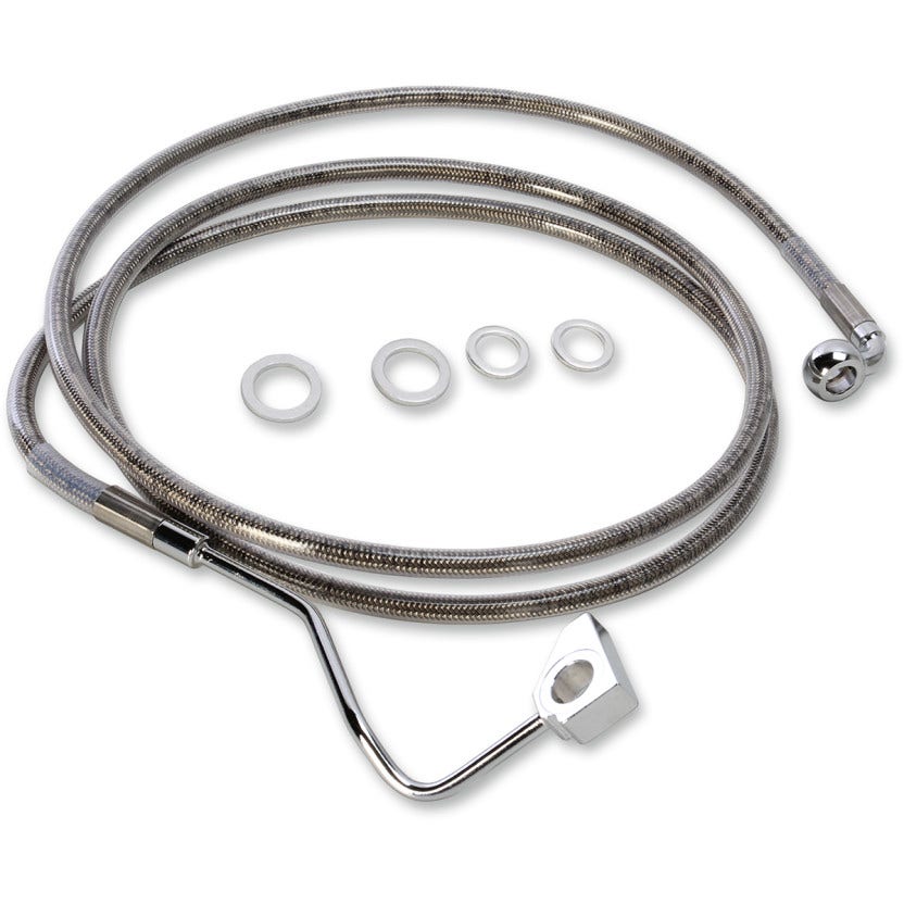 Drag Stainless Braided Front Plus+ 4 Extended Upper Brake Line Harley FLTR 15-18