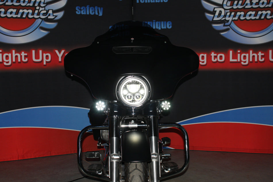Custom Dynamics Chrome Tru-Beam 7" Headlight Headlamp for Harley Touring FLH/T