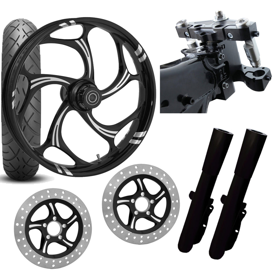 RC 26 Torsion Eclipse Wheel Tire Neck Rake Front End Package Harley Dual Disc