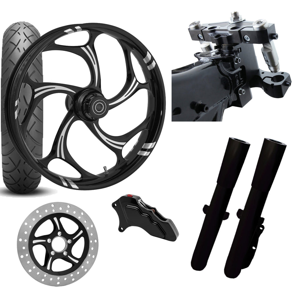 RC 26 Torsion Eclipse Wheel Tire Neck Rake Front End Package Harley Single Side