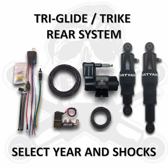 Dirty Air Rear Basic Bagger Air Ride Suspension Kit for Harley Tri-Glide