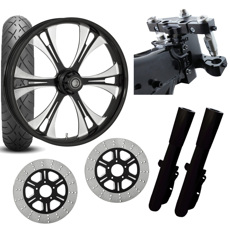 RC 26 Valor Eclipse Wheel Tire Neck Rake Front End Package Harley Dual Disc