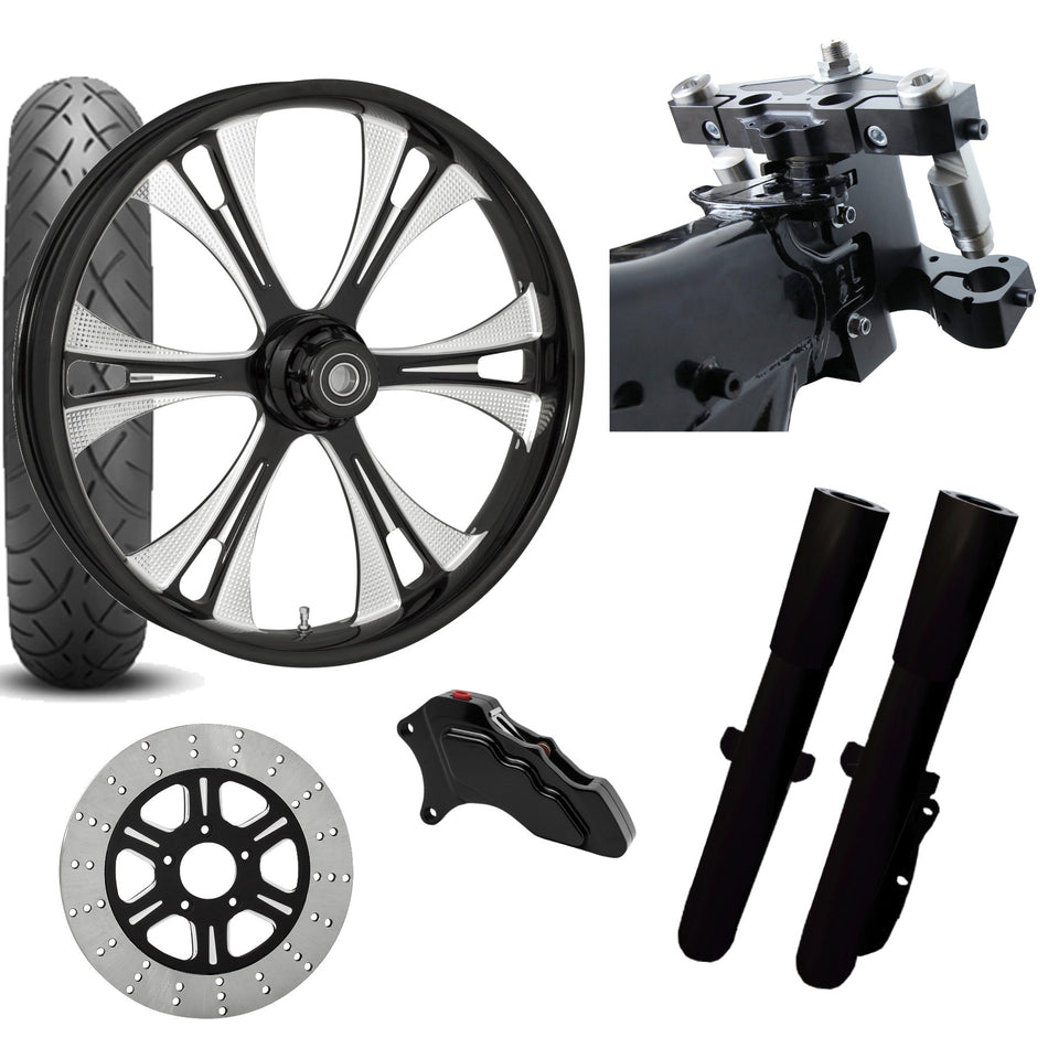 RC 26 Valor Eclipse Wheel Tire Neck Rake Front End Package Harley Single Side