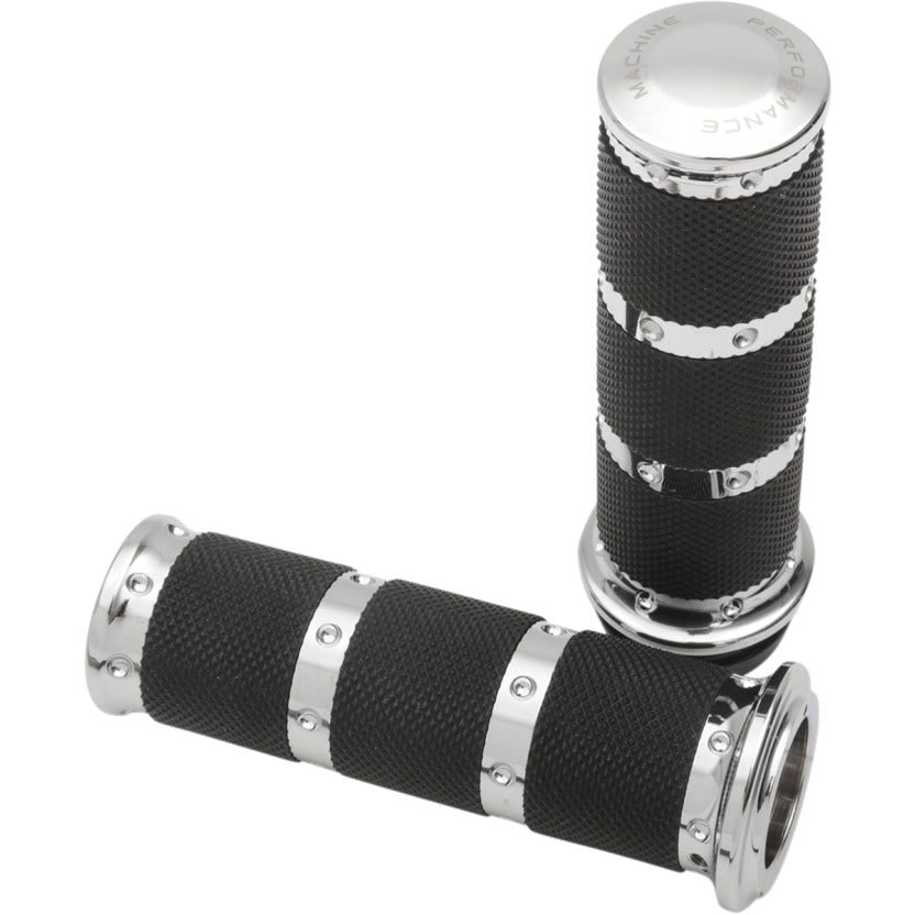 Performance Machine PM XLS Chrome Contour Renthal Hand Grips Cable 84-17