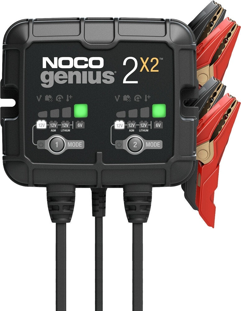 NOCO Genius 2 Bank 2X2 Charger Mantainer for 6 or 12 Volt Lead or Acid Battery