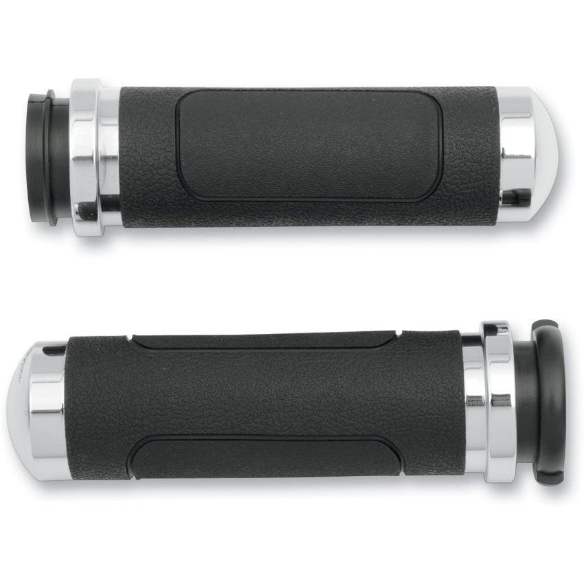 Avon Grips Chrome V-Cruiser Grips for Harley Throttle By Wire 08-23