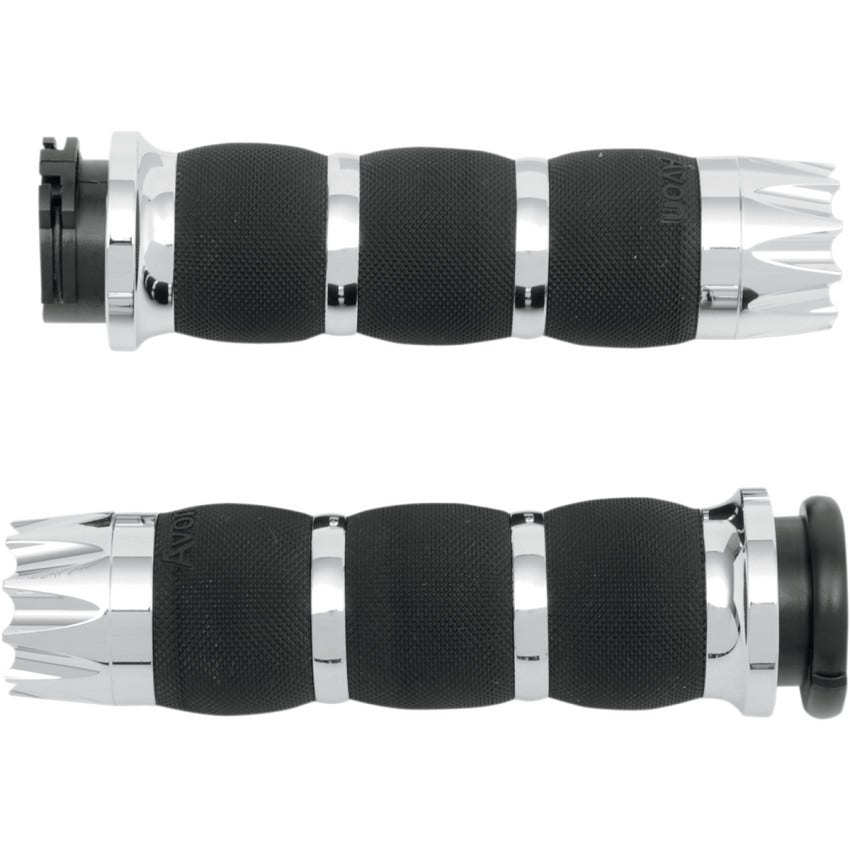 Avon Grips Air Cushion Black Anodized Excalibur Grips for Harley Cable Throttle