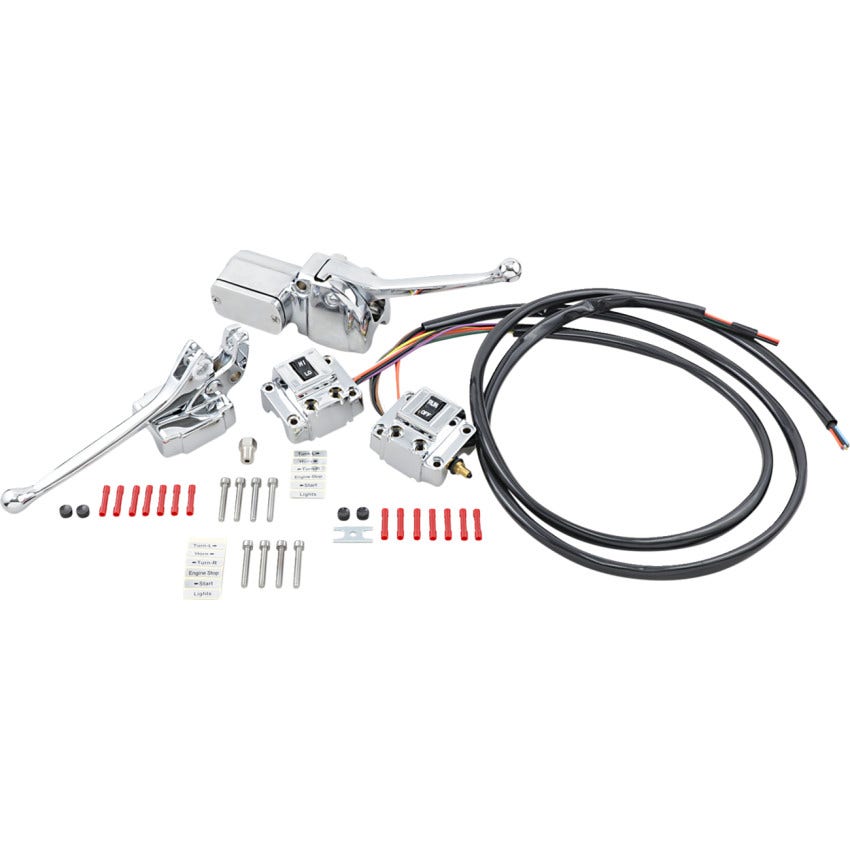 Drag Hydraulic/Mechanical Handlebar Control Kit W/Switch Harley 72-81 Models