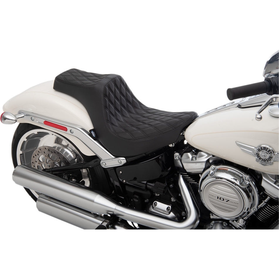 Drag Specialties Black Diamond Predator III 2-Up Vinyl Seat Harley Softail 18-Up