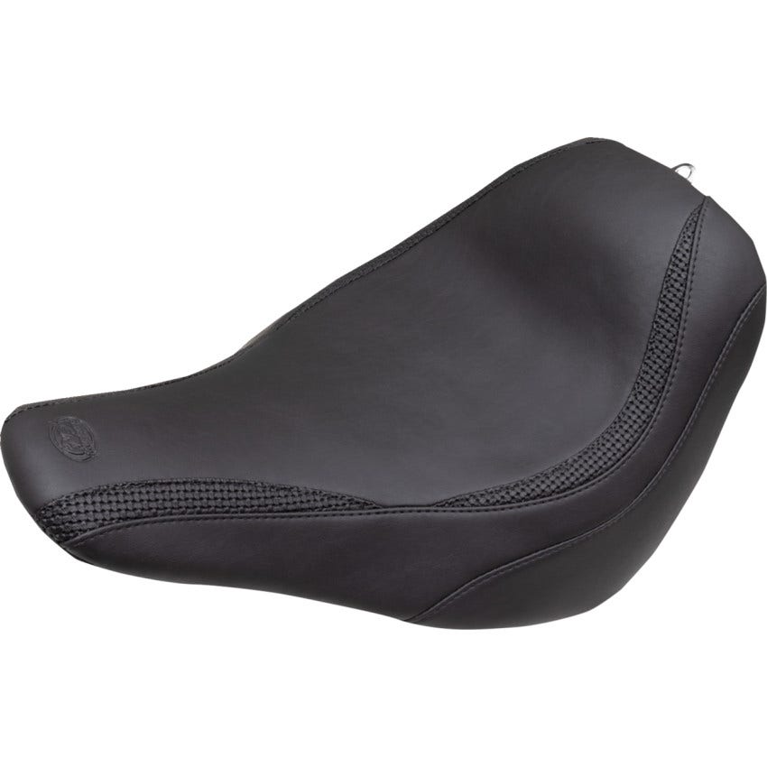 Mustang Black Basketweave Runaround Solo Seat 4 Harley